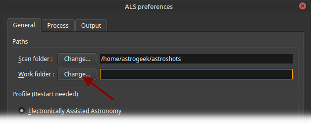 Preferences Paths section